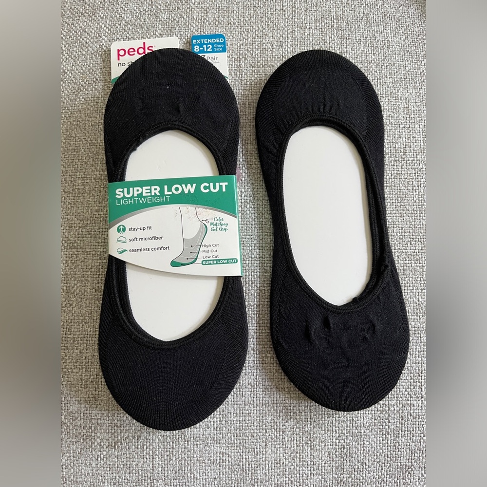 Peds no show socks 4 pairs, size 8-12